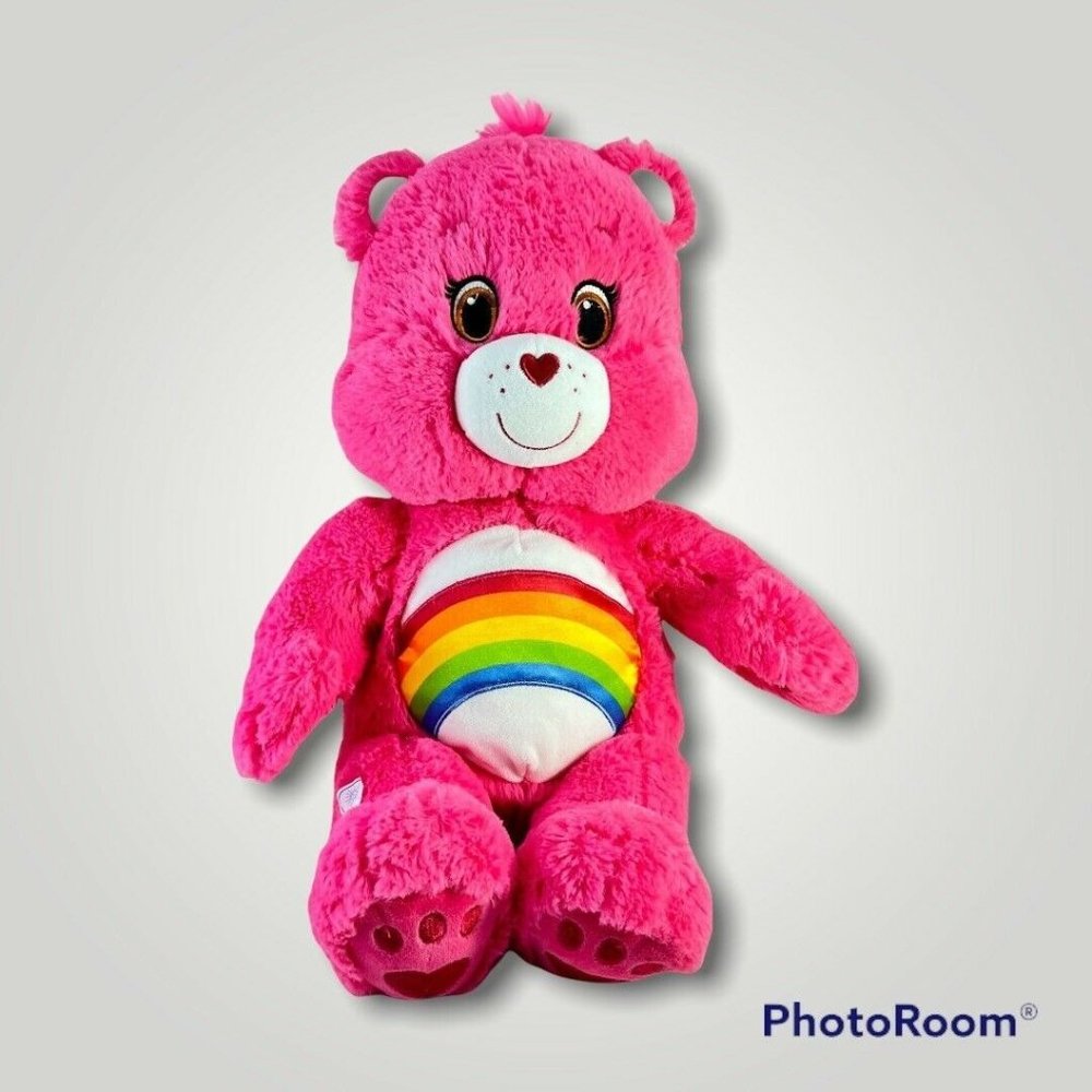 Build-A-Bear 17in Pink CHEER BEAR CARE Rainbow T6